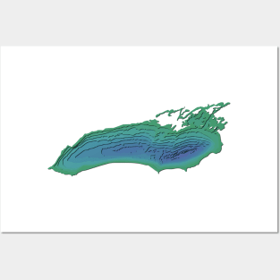 Lake Ontario Topographical Map Posters and Art